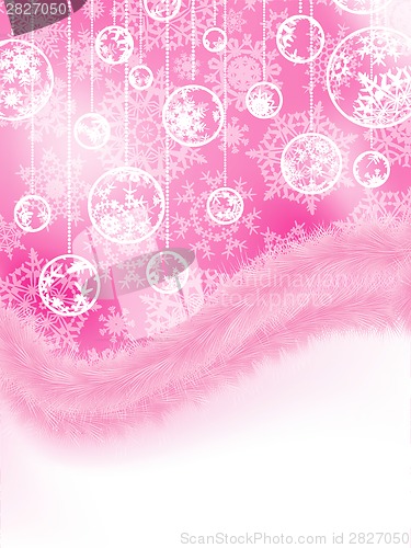 Image of Cute pink new year and cristmas card. EPS 8