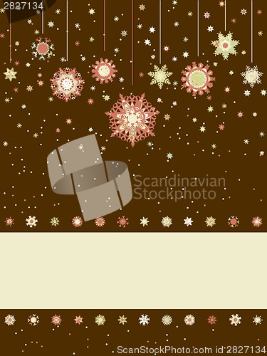 Image of Christmas greeting card with snowflakes. EPS 8
