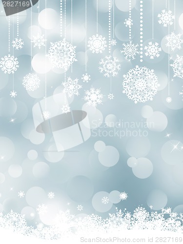 Image of Elegant christmas silver snowflakes. EPS 8