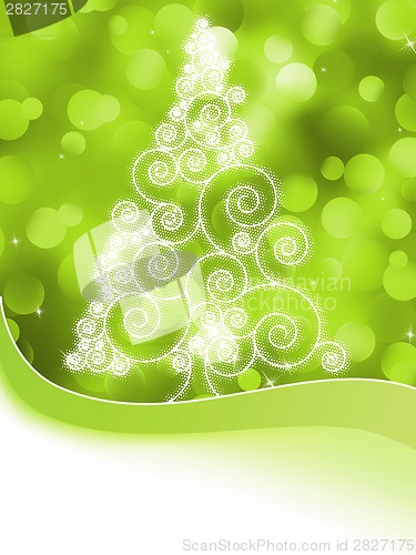 Image of Christmas halftone tree on a green. EPS 8