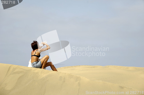 Image of Woman is drinking water