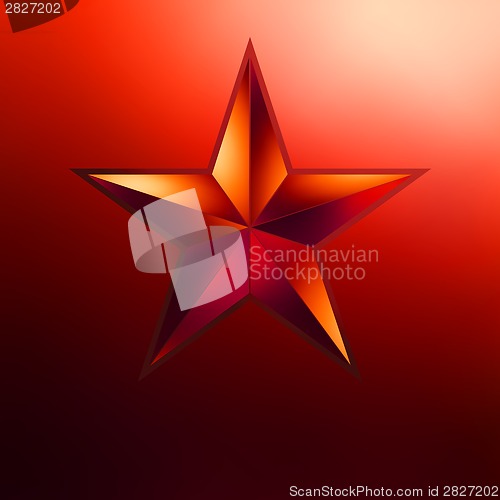 Image of illustration of a Red star on gold. EPS 8