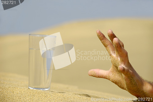 Image of Hand reaching for water.