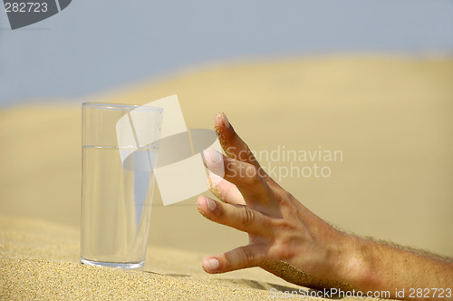Image of Hand reaching for water.