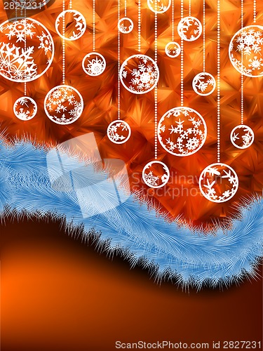 Image of Elegant purple christmas with baubles. EPS 8