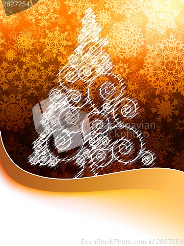 Image of Christmas card with golden glowing.  + EPS8