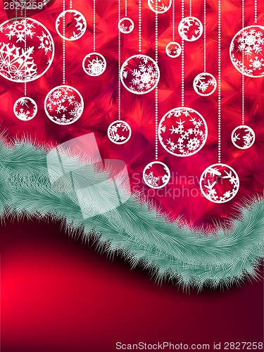 Image of Elegant purple christmas with baubles. EPS 8