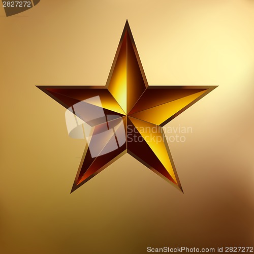 Image of illustration of a Red star on gold. EPS 8