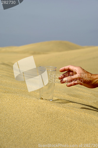 Image of Hand reaching for water.