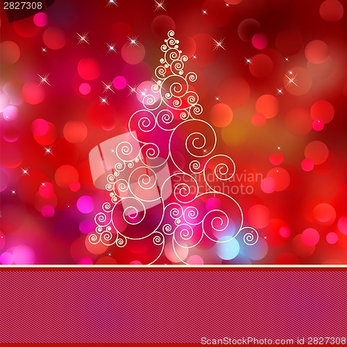 Image of Christmas tree card with tree. EPS 8