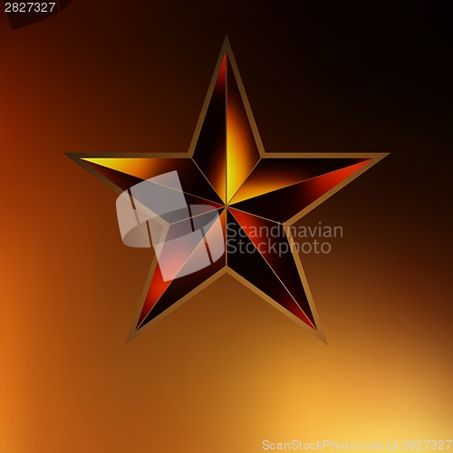 Image of illustration of a Gold star on gold. EPS 8