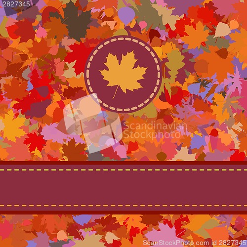 Image of Colorful backround of fallen autumn leaves. EPS 8