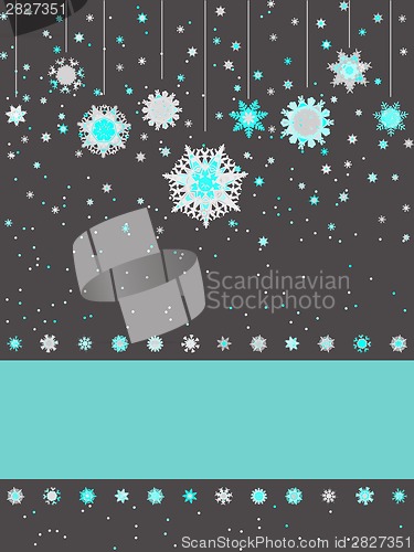 Image of Christmas greeting card with snowflakes. EPS 8