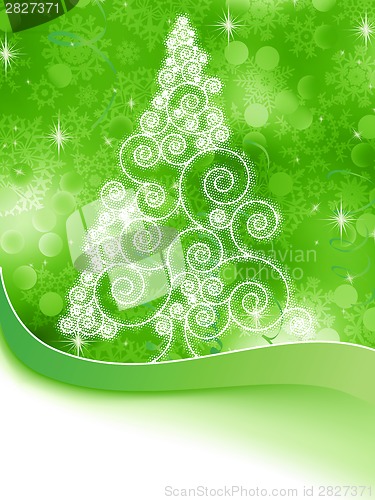 Image of Christmas halftone tree on a green. EPS 8