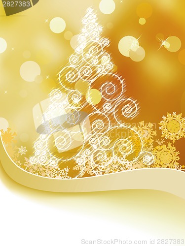 Image of Christmas card with golden glowing.  + EPS8