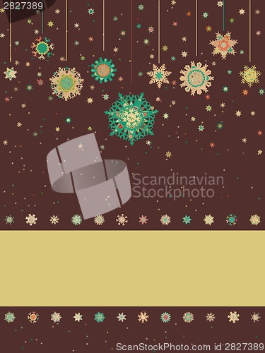 Image of Christmas card with snowflakes. EPS 8