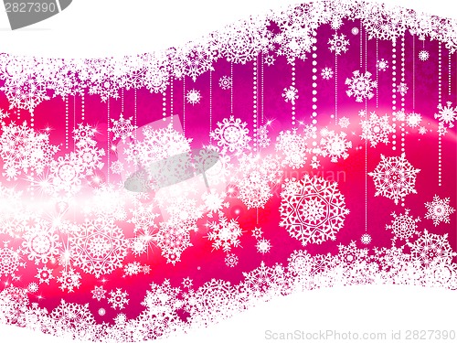 Image of Purple winter background & snowflakes. EPS 8