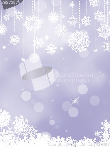 Image of Elegant christmas silver with snowflakes. EPS 8