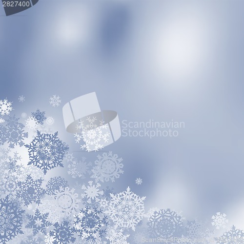 Image of Christmas background with snowflakes. EPS 8
