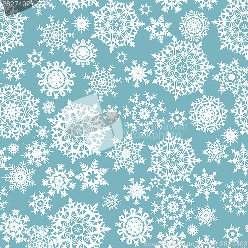 Image of Seamless card with Christmas snowflakes. EPS 8