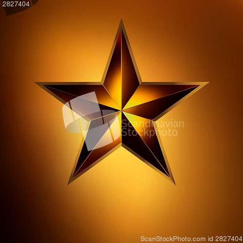 Image of illustration of a Red star on gold. EPS 8