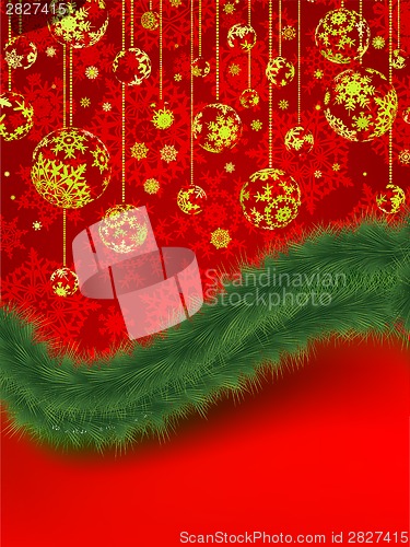 Image of Christmas red greeting card. EPS 8