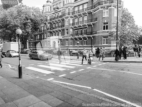 Image of Black and white Abbey Road London UK