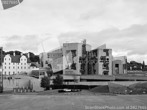 Image of Black and white The Scottish Parliament, Edinburgh