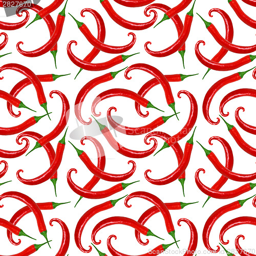 Image of Seamless pattern of red peppers