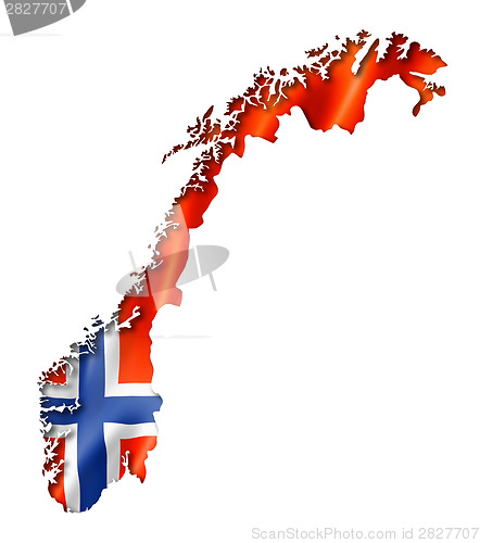 Image of Norwegian flag map