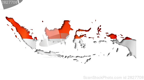Image of Indonesian flag map