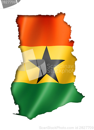 Image of Ghanaian flag map flag map