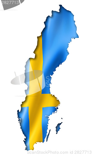 Image of Swedish flag map