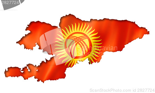 Image of Kyrgyzstan flag map