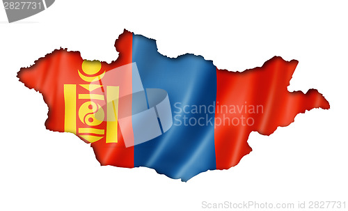 Image of Mongolia flag map