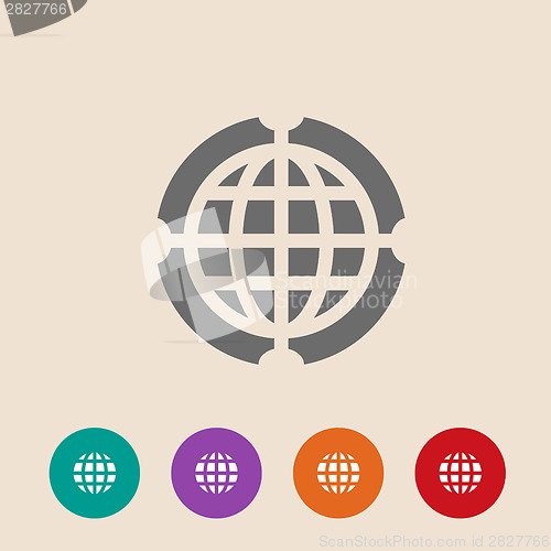 Image of Globe Icon vector illustration. Flat design style