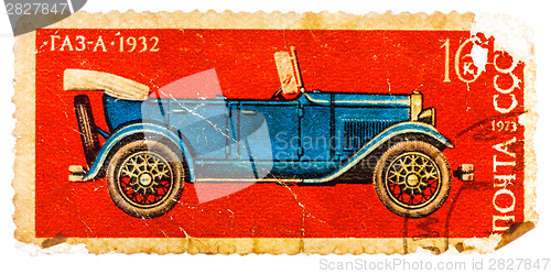 Image of Stamp printed in USSR shows the GAZ-A Car (1932), series