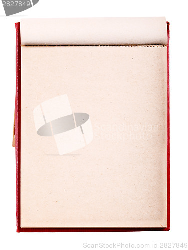 Image of Open Blank Page Notebook. Old Paper Notepad