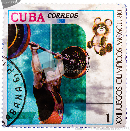 Image of Stamp printed in CUBA, devoted to Olympic Games in Moscow (1980)