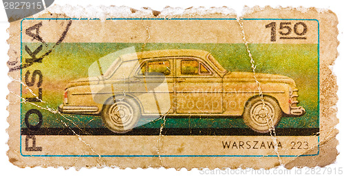 Image of Stamp printed in POLAND shows Passenger car Warszawa 223