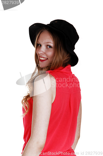 Image of Smiling girl from back.
