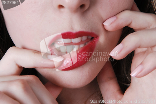 Image of Closeup lips of girl.