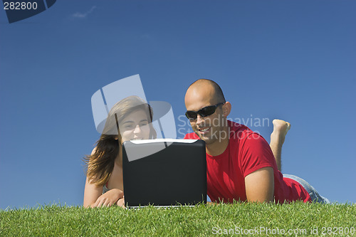 Image of Boyfriends with a laptop