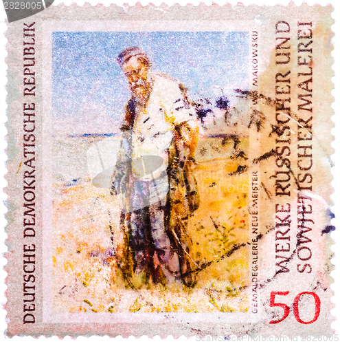Image of Stamp printed in the Germany (GDR) shows picture by Vladimir Mak