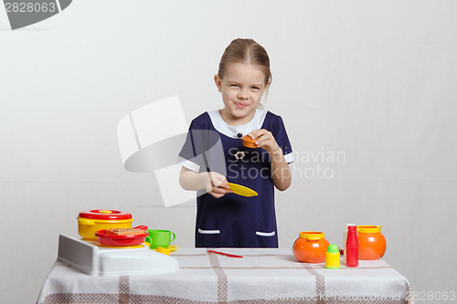 Image of Girl cook a delicious cake