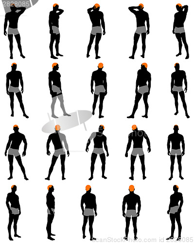 Image of Set of men silhouette