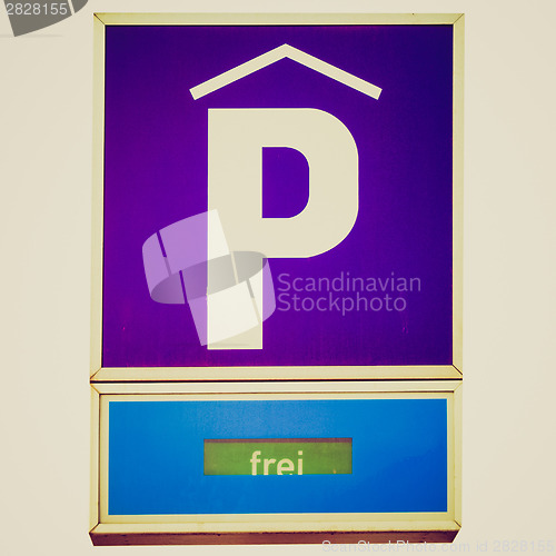 Image of Retro look Parking sign