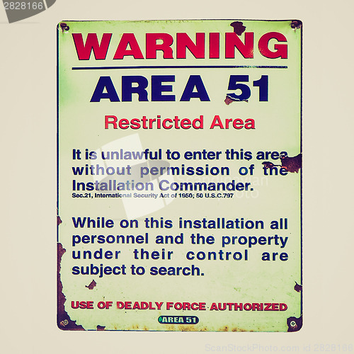 Image of Retro look Warning sign