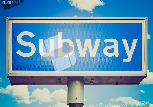 Image of Retro look Subway sign