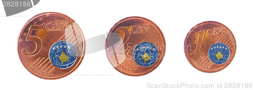 Image of European union concept - 1, 2 and 5 eurocent